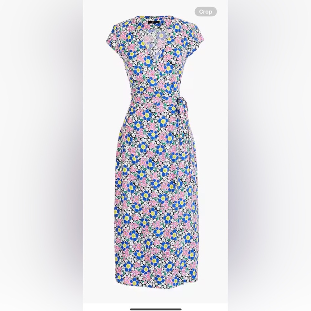 NWT J.Crew size S floral wrap midi dress
